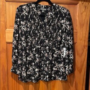NWT Style & Co. Black Floral Blouse